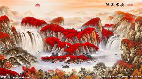 风水画|中国十大风水画鸿运当头山水画全面剖析